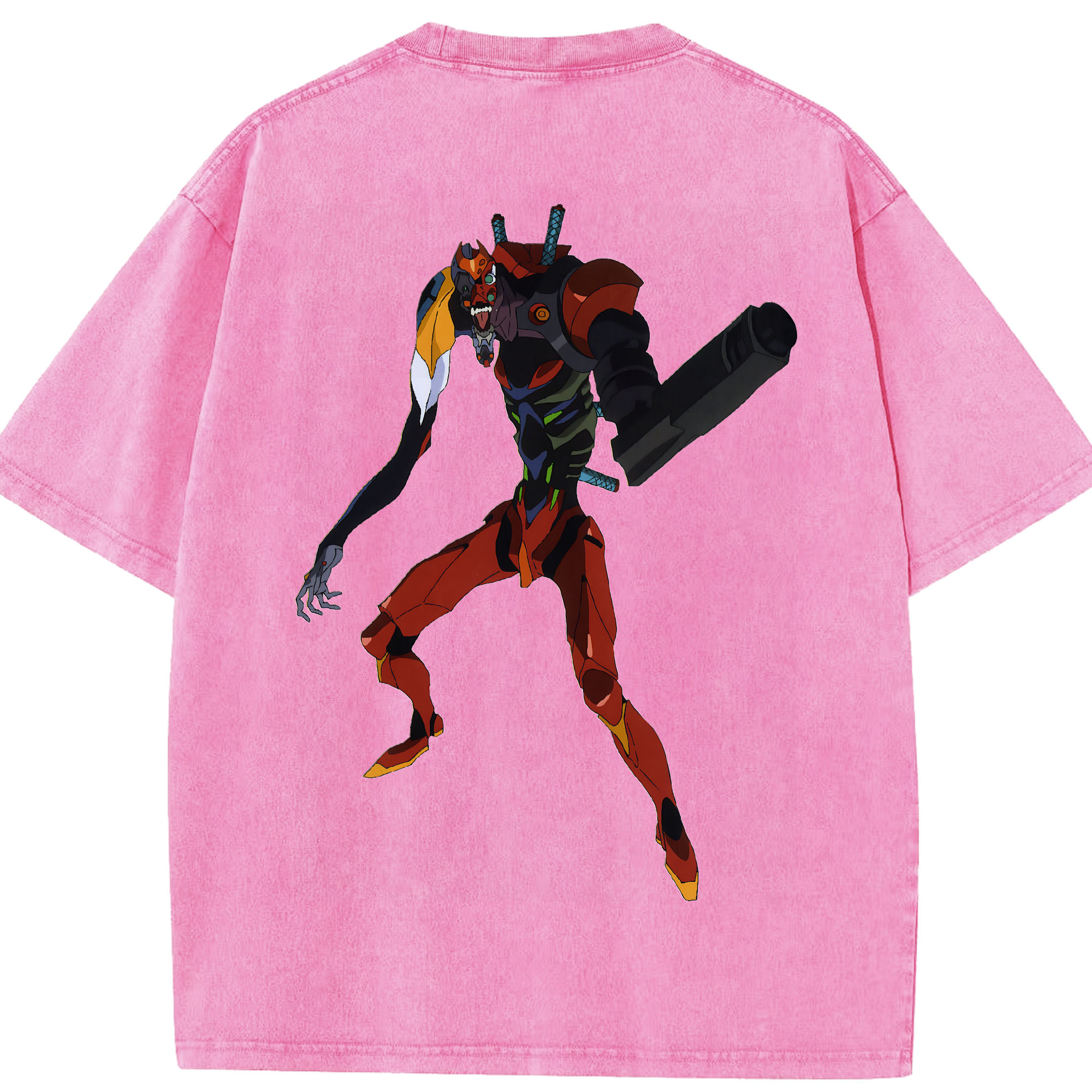 （画像用） EVA 新世紀エヴァンゲリオン 綿100% ヴィンテージ風 半袖Tシャツ（背面プリント）